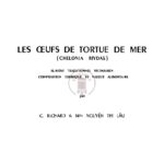 Les oeufs de tortue de mer (Chelonia Mydas) – aliment traditionnel vietnamien, composition chimique et valeur alimentaire