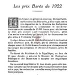 Les prix barés de 1922