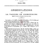 Observations sur la vaccine en Cochinchine