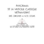 Panorama de la musique classique vietnamienne des origines à nos jours