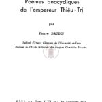 Poèmes anacycliques de l’empereur Thiệu Trị (1841-1847)