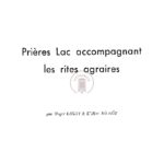 Prières lac accompagnant les rites agraires