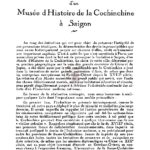 Projet de création d’un musée d’Histoire de la Cochinchine à Saigon