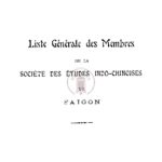 Publications de la société des etudes indochinoises