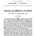 Recueil de formules annamites (tân so?n t? nh?t x?p)