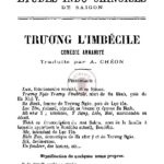 Tr??ng l’imbécile – comédie annamite (traduite par a. chéon)