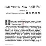 Une visite aux « Mei-fa » traduction du « koang-tong-sin-liao-tchai »