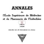 Annales de l’École Supérieure de Médecine et de Pharmacie de l’Indochine (Tome II, 1938)