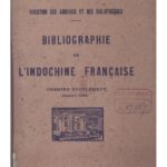 Bibliographie de l’Indochine française (premier supplément janvier 1924)