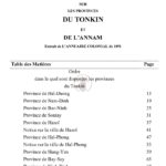 Notices sur les provinces du Tonkin et de l’Annam (Extrait de l’Annuaire Colonial de 1891)