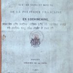 Etude sur les voies et moyens de la politique française en Cochinchine – Nghiên cứu những đường lối và phương pháp về chính trị của Pháp ở Nam Kỳ